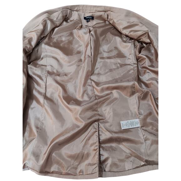 CHADWICKS Linen Blend Classic Blazer Jacket 14 Tan Khaki‎ Career Business Casual - Picture 6 of 11